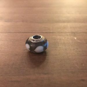 Black/white heart pandora charm